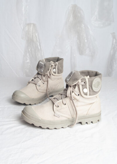 Vintage Y2K Palladium Grey Lace Up Boots