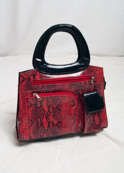 Vintage Y2K Red Snake Pattern Handbag