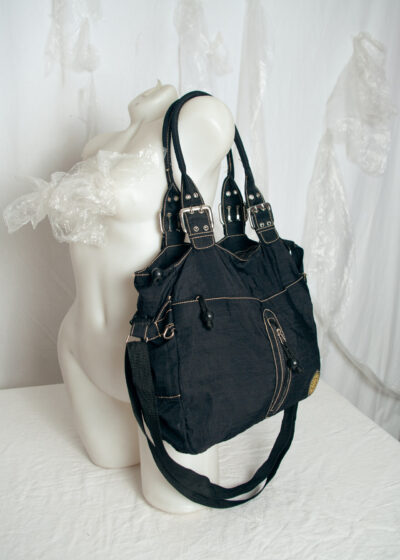 Vintage Y2K Fantasy Black Utility Shoulder Bag