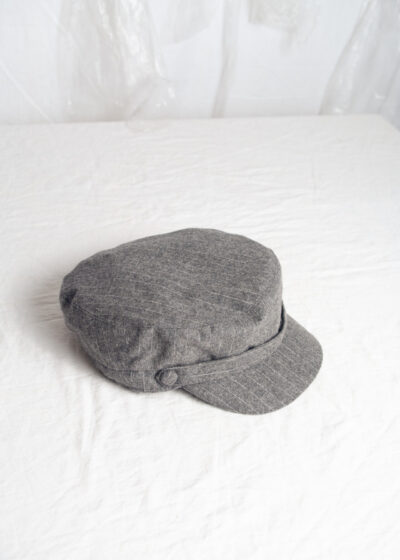Vintage Y2K Grey Striped Newsboy Hat