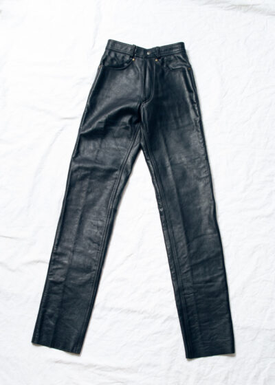 Vintage 90s Black Leather Slim Trousers