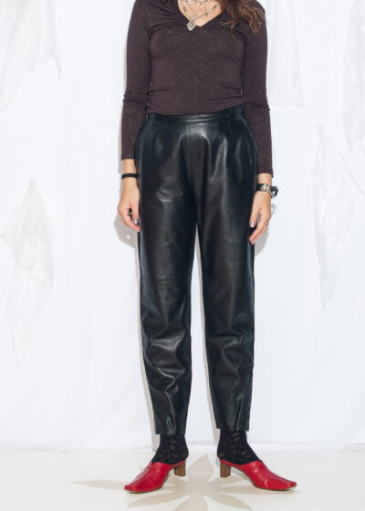 Vintage 80s Black Leather Carrot Pants