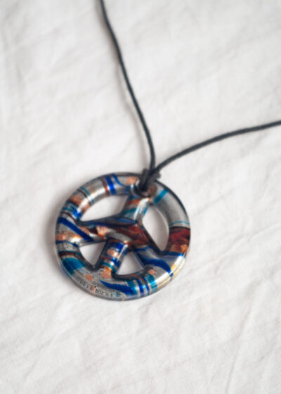 Vintage Y2K Glass Peace Sign Necklace