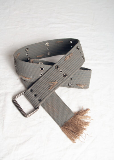 Vintage Y2K Grey Fringed Wide Belt