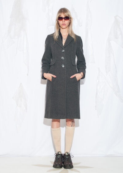 Vintage Y2K Marks & Spencer Grey Wool Cashmere Coat